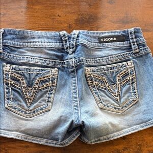 Vigoss Embellished Light Wash Denim Shorts